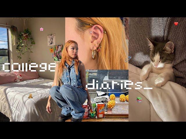 a week in my life // getting 5 ear piercings, senioritis, updated room tour