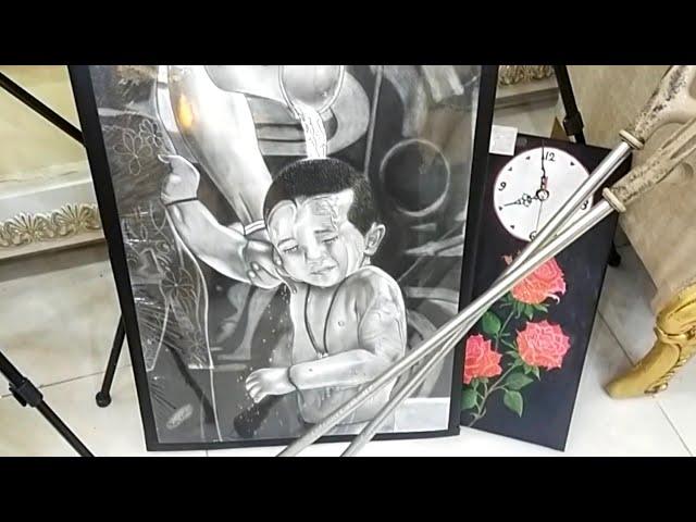 Paintings Made by Afghan Artist - Art Gallery Visit in Afghanistan - Art Gallery Tour