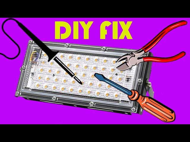 DIY How To Fix Repair LED Flood Light Projector Lamp | Free & Easy