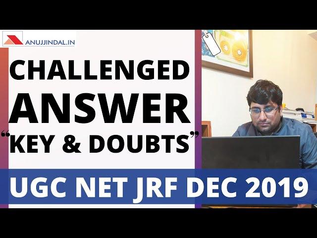 UGC NET  December 2019 Challenged Answer key & Doubts Shubham Sir