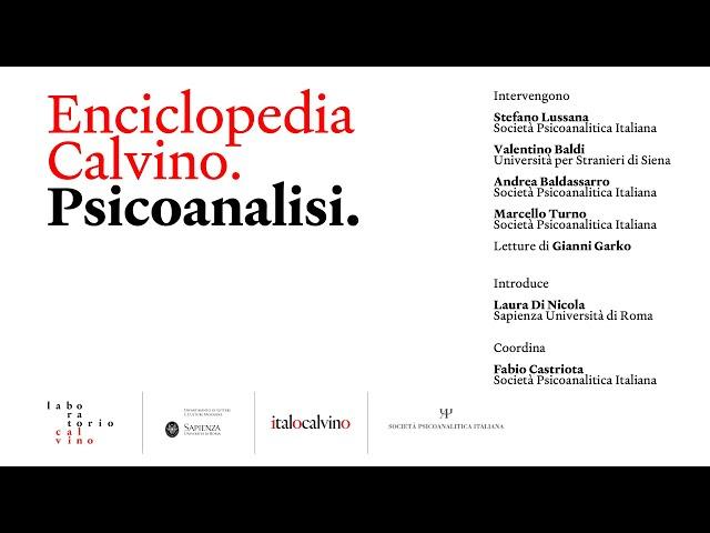 Enciclopedia Calvino. Psicoanalisi 26 maggio, Sapienza Università di Roma