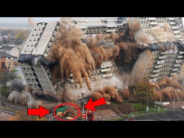 Amazing Dangerous Building Demolition, Fastest Heavy Equipment Machines Excavator Skills