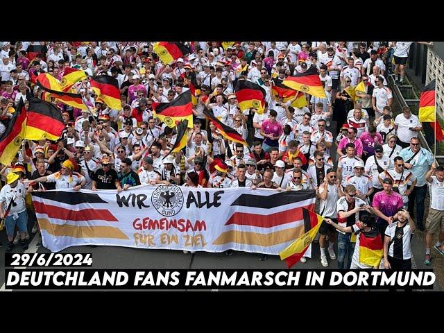 DEUTSCHLAND FANS FANMARSCH IN DORTMUND || Germany vs Denmark 29/6/2024