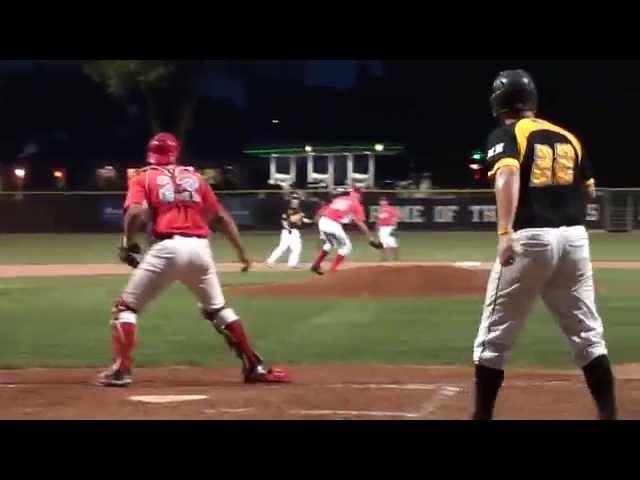 Hartford Hawks Jordan Stephans singles to left center