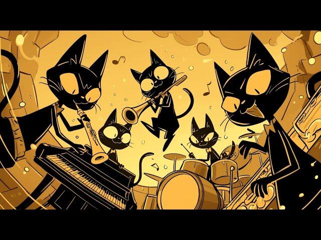 Cozy Black Cats & Deep Bass Groove Smooth Jazz Night