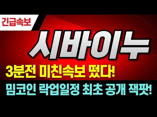 [시바이누 코인] 밈코인 초대박호재 터졌다! 락업해제 물량 유튜브 최초 긴급공개! 이것만 보셔도 초대박납니다 #시바이누대응 #시바이누전망
