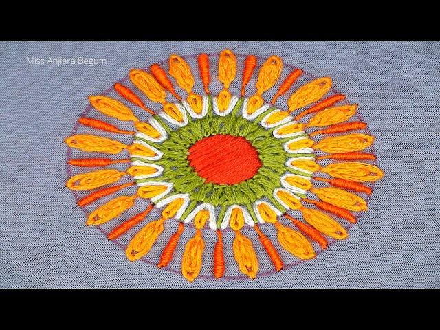 Hand Embroidery Stitch Fun, Different Types of Embroidery Stitch, Circle Designs-514
