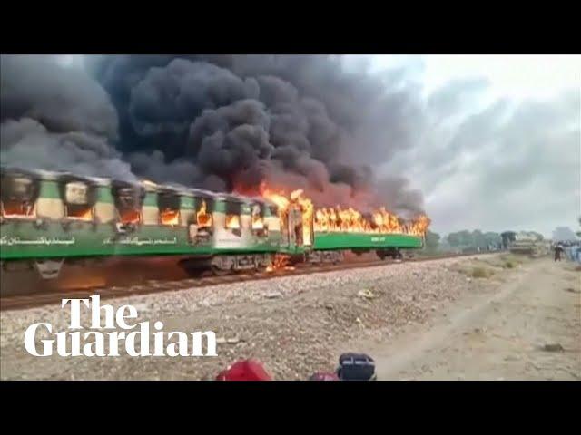 At least 70 dead after fire on train in Pakistan