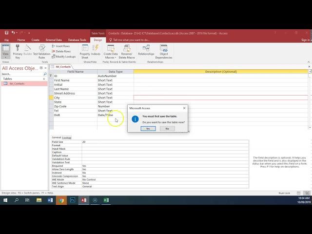 IGCSE ICT DB1.6 - Adding an ID field