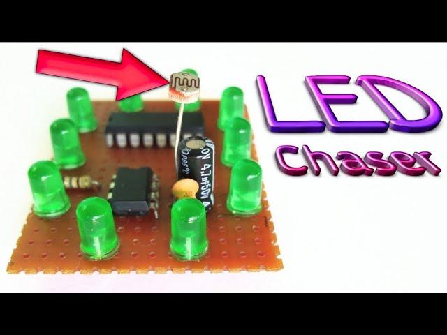 LED chaser with LDR || photo resistor || by es tech knowledge