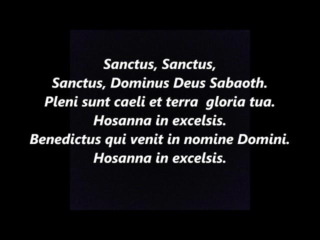 SANCTUS LATIN GREGORIAN CHANT MASS Ordinary Lyrics Words text Sing along song hymn