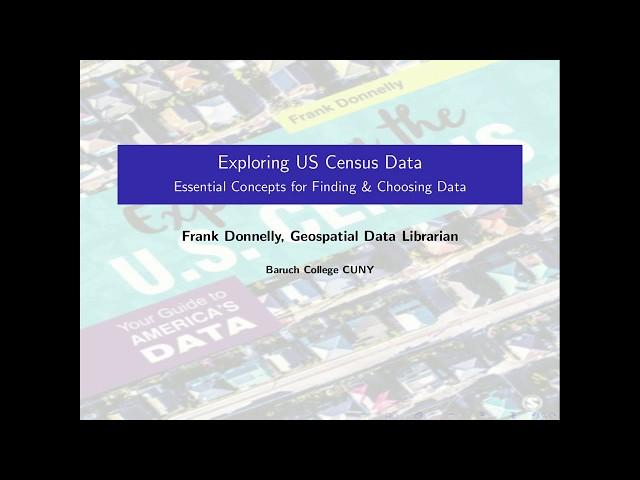 Exploring US Census Data: Basic Concepts