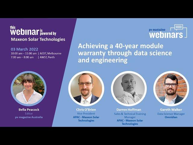 pv magazine Webinar | Achieving a 40-year module warranty through data science and engineering