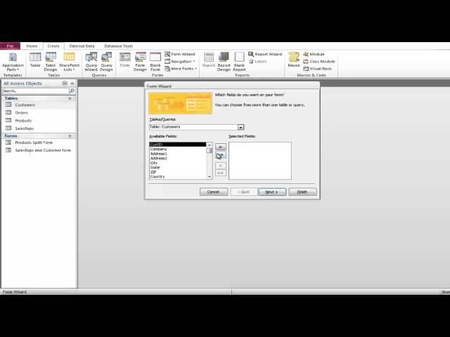 How to create a form using form wizard in Microsoft Access