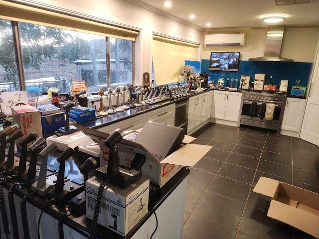 CB and Ham Radio Desk Microphones, and for a bit of fun, an Australian kitchen bench full in fact...