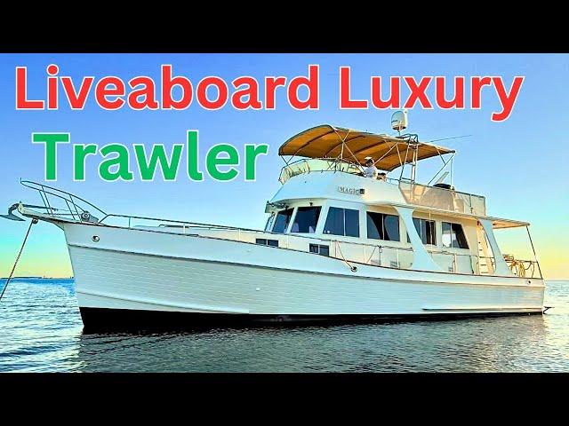 Best Liveaboard Trawler Galley Relocated! 46' Europa Grand Banks $369k | Harbor Pilot Yacht Tours