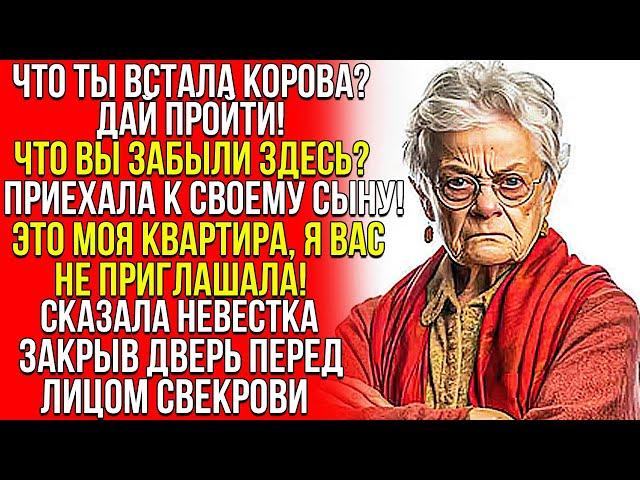 Корова, дай пройти! Я приехала к сыну! Это моя квартира, я вас не приглашала! сказала невестка закры