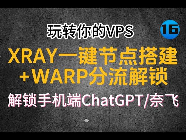 【最新原创】喂饭级教学，XRAY一键节点搭建+WARP分流解锁，新手节点秒搭建，解锁手机端ChatGPT、Netflix...