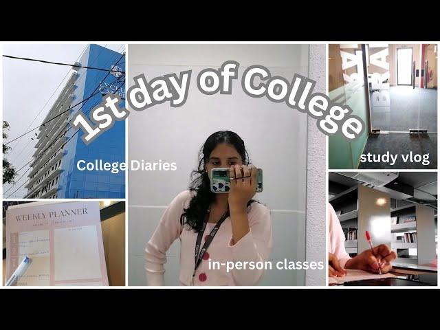 my FIRST day of COLLEGE *study + work vlog