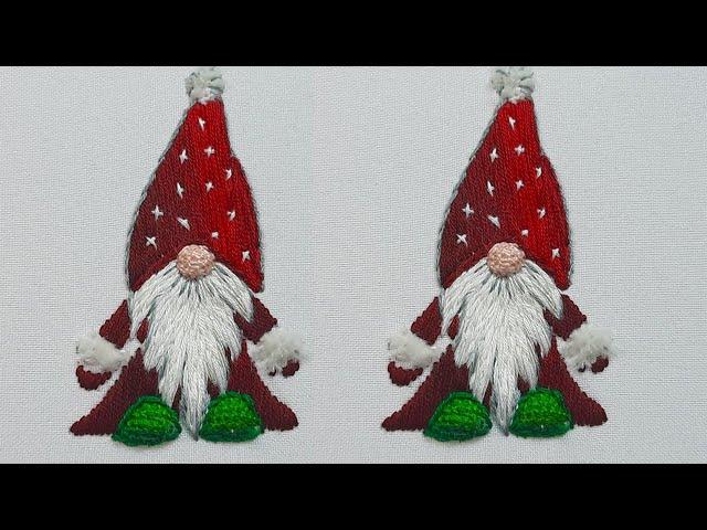 Аmazing embroidery  Christmas embroidery  How to embroider a Christmas Gnome