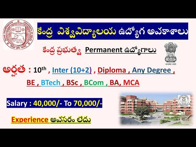 University Non Teaching Recruitment 2025 || Central Government jobs || All govt jobs Telugu