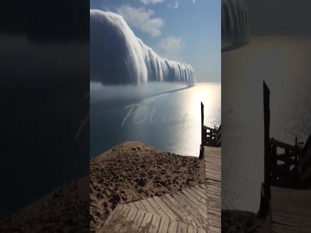 Crazy roll cloud over Lake Michigan | #shorts