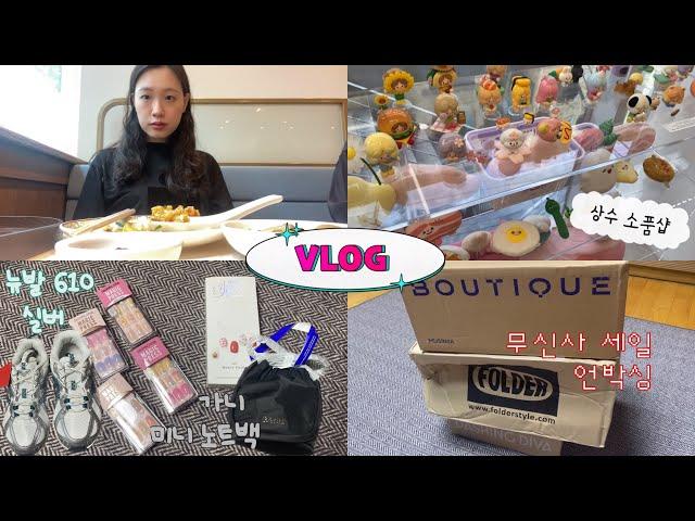 vlog. 쇼핑하울(뉴발란스 610실버 - 530 대체템, GANNI 가니 미니 노트백, 데싱디바) / 무신사 세일 추천 / 상수 홍대 합정 소품샵 / 호우섬, 멕시코 다이너