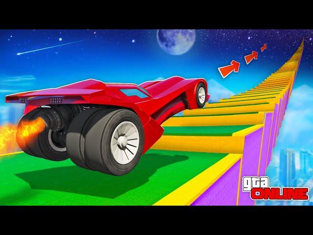 HOW FAR CAN THE ROCKET BATMOBILE CLIMB THE STAIRS TO SPACE? GTA 5 EXPERIMENTS