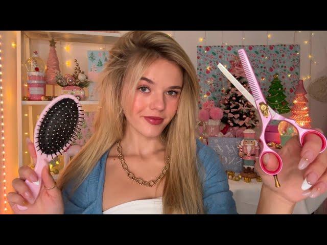 ASMR Hair Salon Roleplay 🪞 (brushing, clipping, trim, styling)