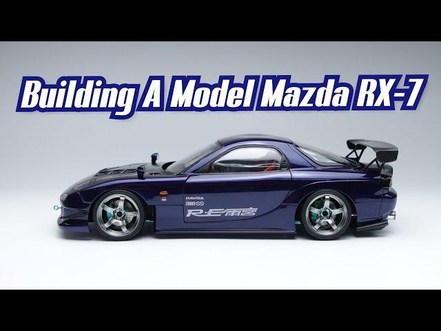 Building A Model Mazda RX7 in 10 Minutes, 1/24 Scale Model Car Aoshima.