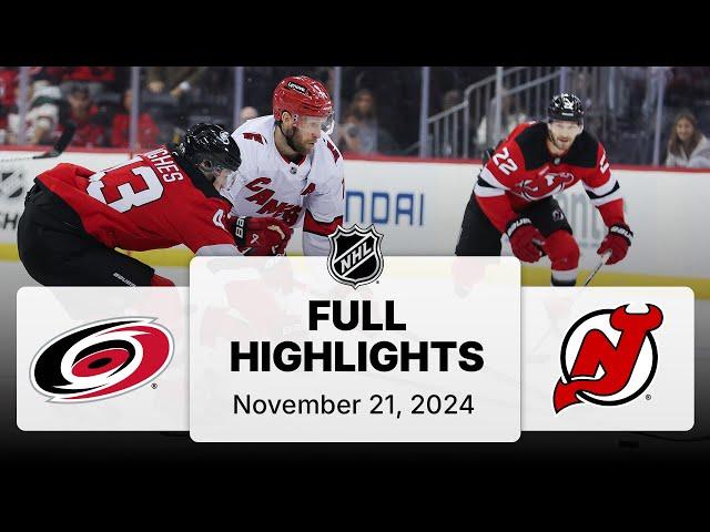 NHL Highlights | Hurricanes vs. Devils - November 21, 2024