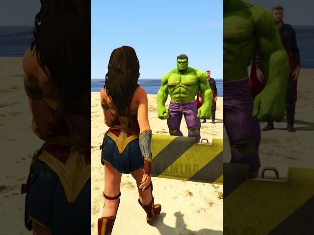 GTA V Superhero Woman vs Men slap battle challenge #shorts