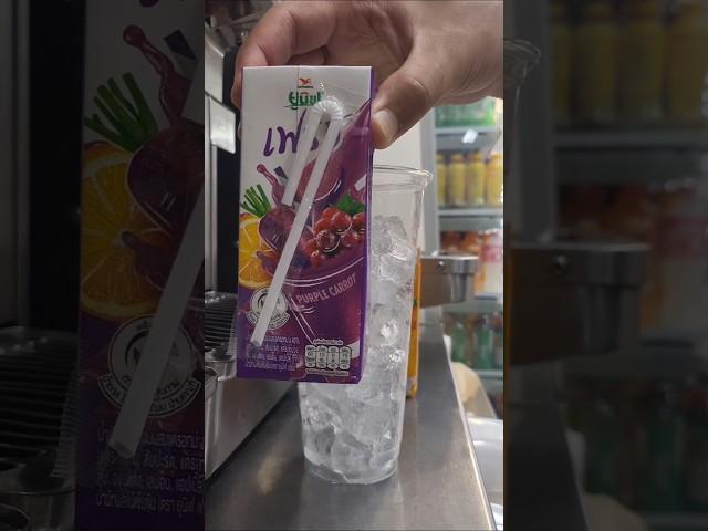 Purple carrot with tropical fruit #asmr #asmrsounds #thailand #bangkok #howto #ice #drink #food