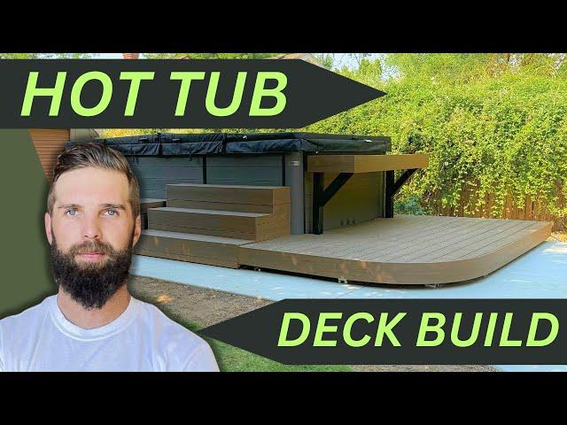 Trex Deck Build Around This Hot Tub Swim Spa!! Framing and Decking Install Start to Finish!