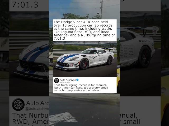 The Dodge Viper ACR set 13 records in one year #automobile #sportscar #cartok
