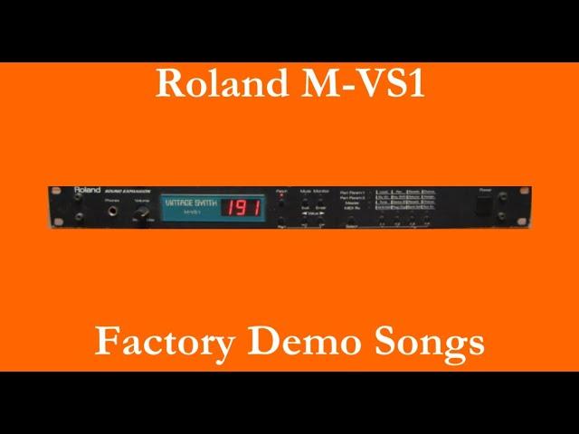 Roland M-VS1 - Démos internes - Factory Demo Songs