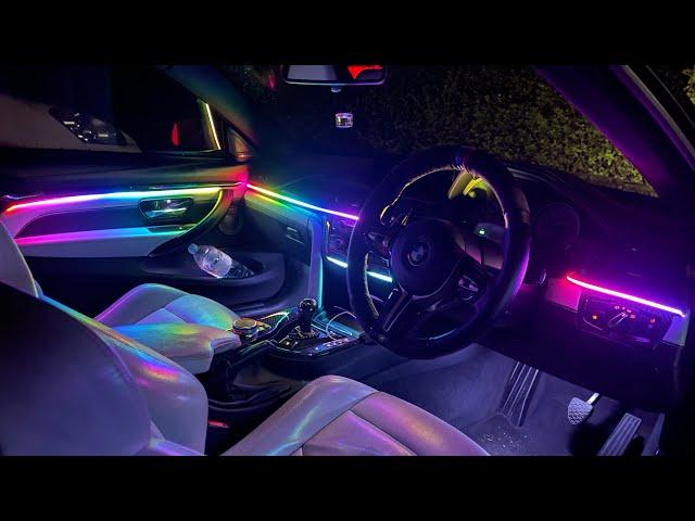 INSTALLING LED SYMPHONY AMBIENT LIGHTS TO MY BMW M4 F82 /FULL DIY/CUTTING/ WIRING/ INSTALL