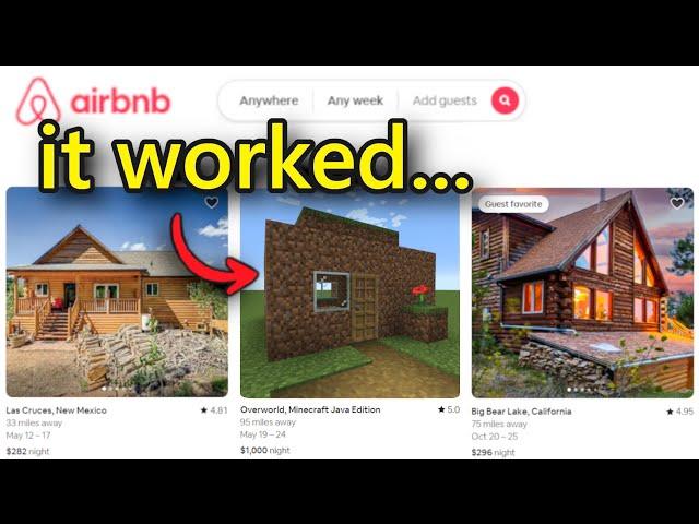 Trying to post my minecraft house on Airbnb...