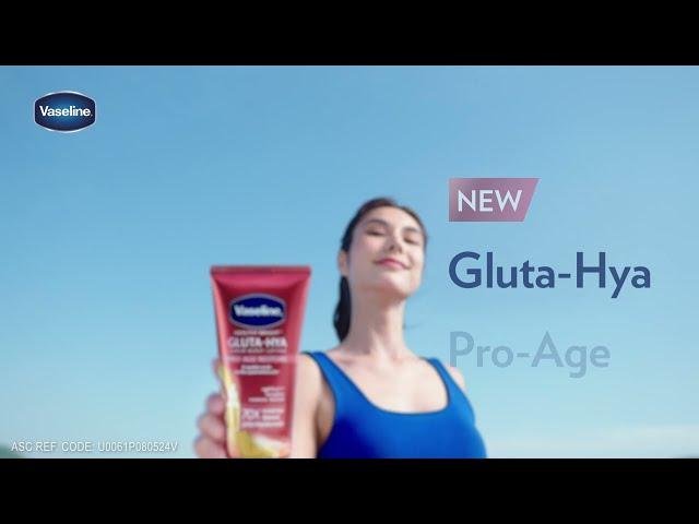 Experience glowing,  youthful skin with the NEW Vaseline Gluta-Hya Pro-Age Restore Serum Lotion!