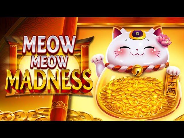 THIS WAS A REALLY FAT KITTY!  MEOW MEOW MADNESS SLOT MACHINE BONUS + FEATURES