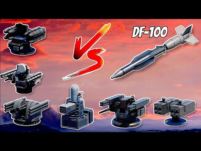 DF-100 Vs 6 Important Airdefence | Which Best One Against df-100 #modernwarships