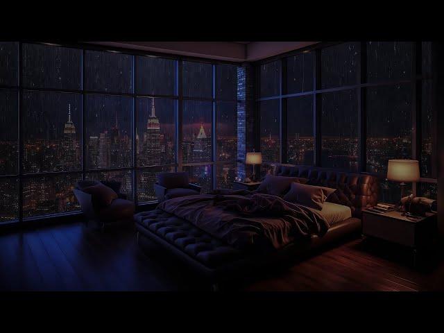 24 Hrs Rain Sounds for Sleeping (No Ads)Soft Rain Sounds in the Dark Bedroom for Deep Relaxation