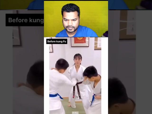 Before kungfu after kungfu result #kungfu #marshalart #selfdefense #ytshorts #funny #trending