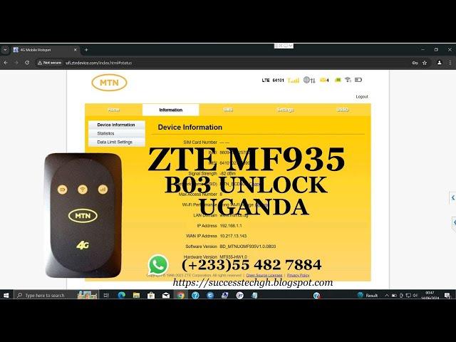 MTN MF935 B03 Unlock 100%  Permanently By SuccessTechent By SuccessTech 1