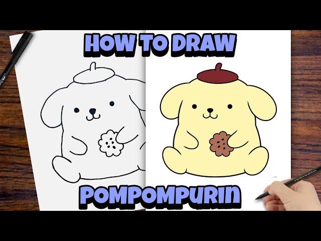 How to draw POMPOMPURIN easy step by step drawing tutorial