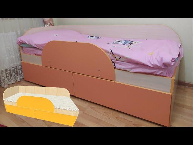 DIY make children bed with two drawers - design and manufacture from scratch