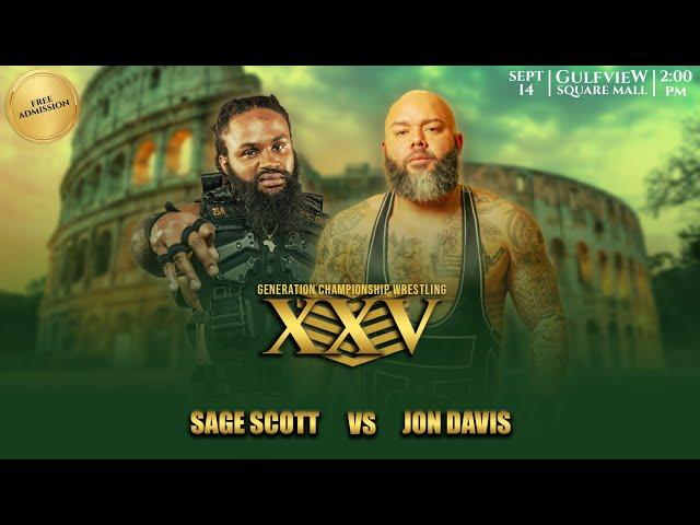 Sage Scott v. Jon Davis. Pro wrestling. Generation Championship Wrestling XXV (Full Match)