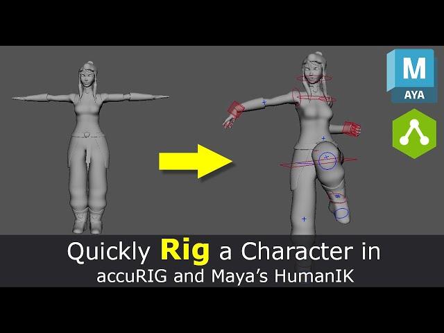 Quickly Rig a Character in accuRig and Maya 2023 HumanIK