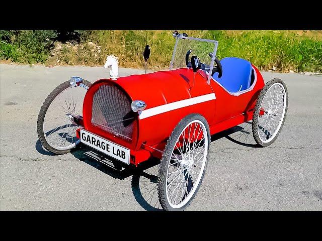 I made Vintage racing car from Metal Barrel and Bicycle parts. DIY Catamaran