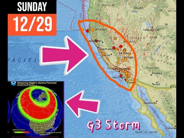 G3 Solar Storm incoming. X-Flare and elevated Eq activity in California. Sunday 12/29/2024